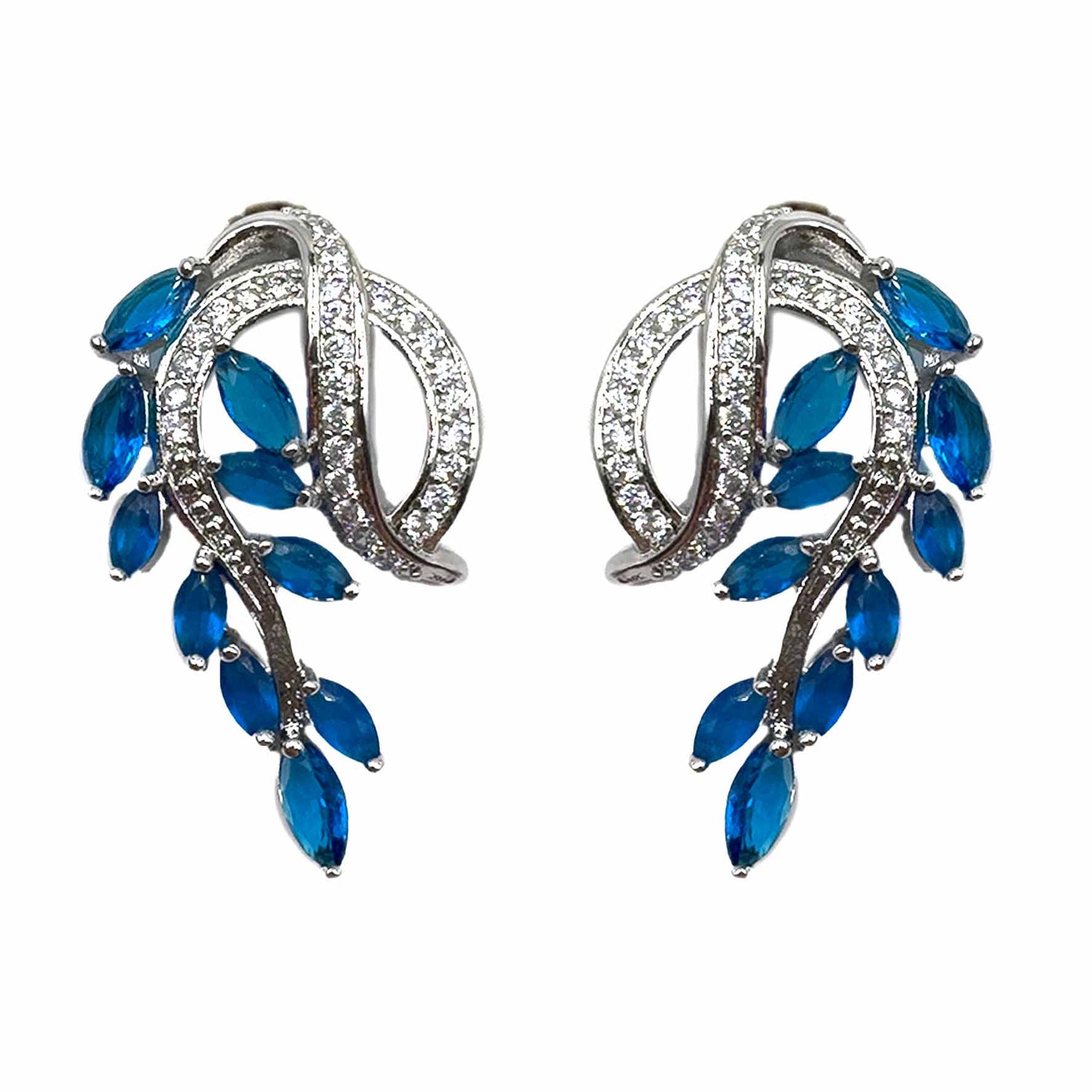 Palestro Milano Orecchini Blu Intreccio di foglioline