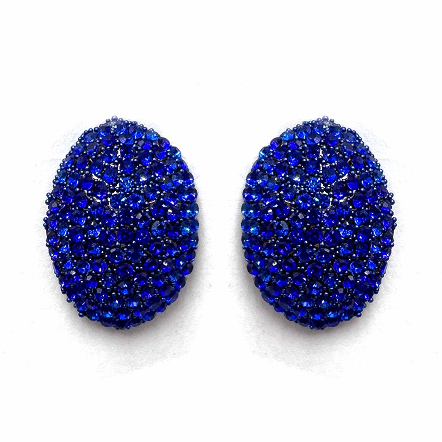 Palestro Milano Orecchini Blu Ovali di zirconi