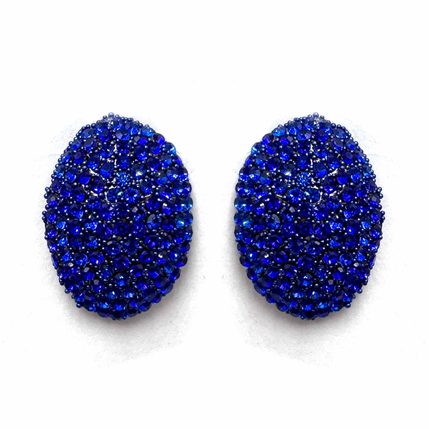 Palestro Milano Orecchini Blu Ovali di zirconi