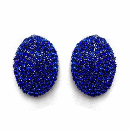 Palestro Milano Orecchini Blu Ovali di zirconi