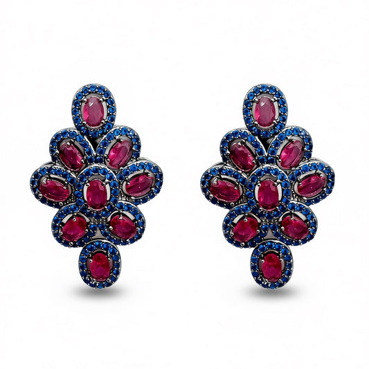 Palestro Milano Orecchini Blu Rosso Gemme&Cristalli