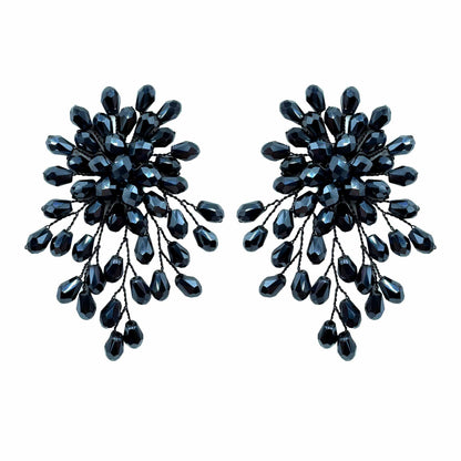 Palestro Milano Orecchini Blu Scuro Trionfo di Perline - NEW