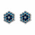 Palestro Milano Orecchini Blu Zaffiro Margherite di pavè