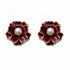 Palestro Milano Orecchini Bordeaux Petali e perline