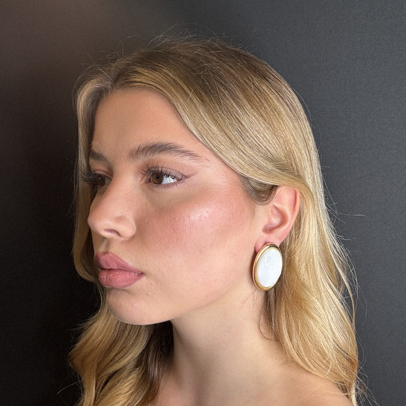 Palestro Milano Orecchini Bottone Ovale