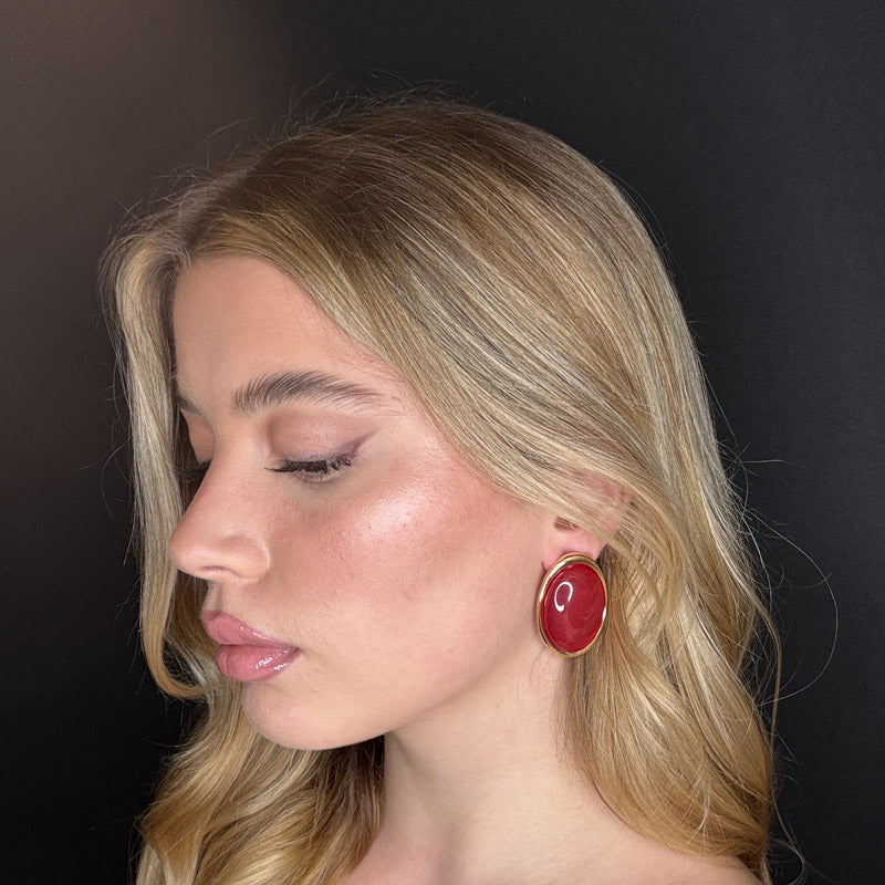 Palestro Milano Orecchini Bottone Ovale