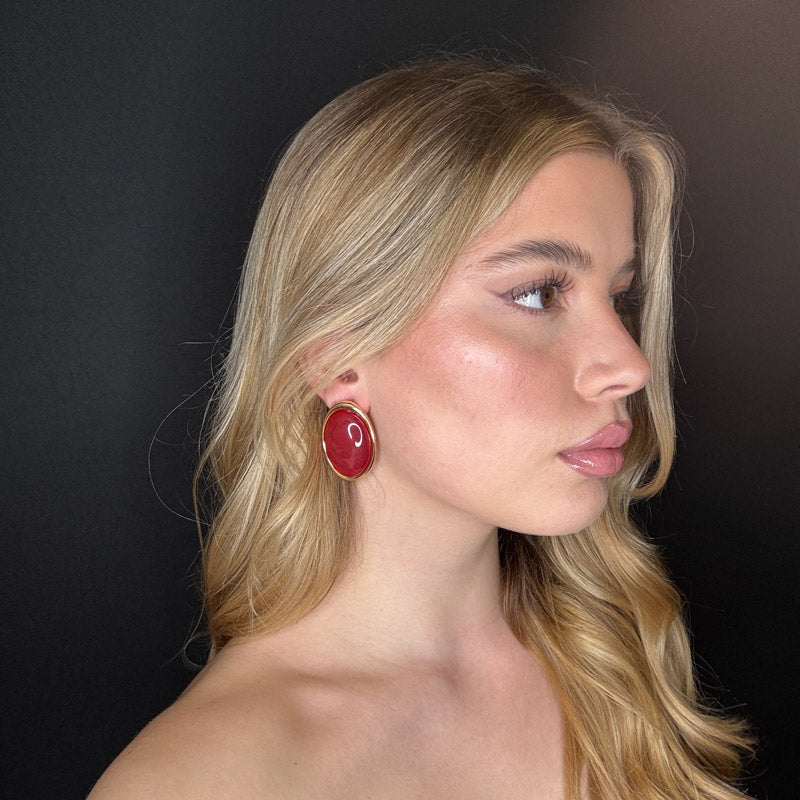 Palestro Milano Orecchini Bottone Ovale