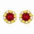 Palestro Milano Orecchini Bottone rosso con perline