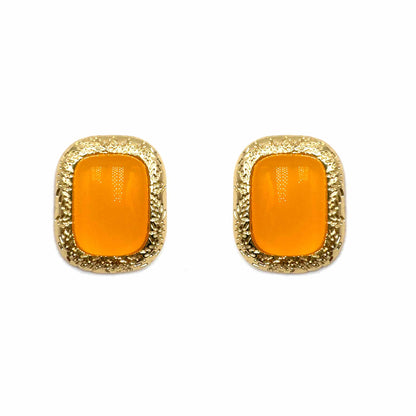 Palestro Milano Orecchini Bottone Vintage Arancio