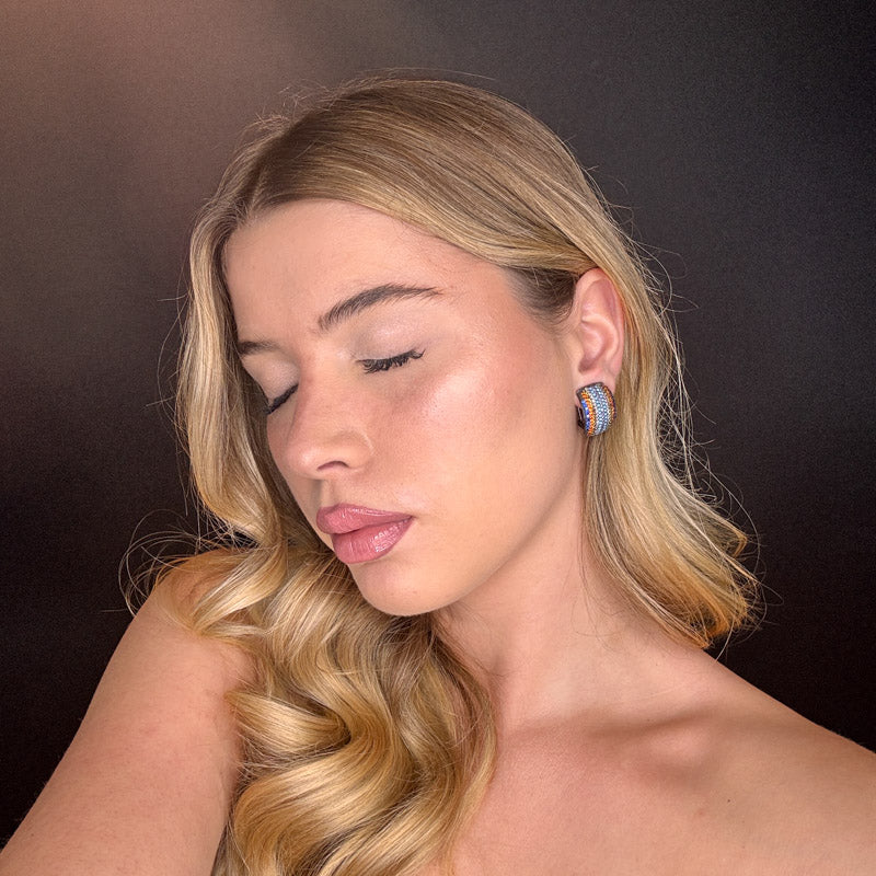 Palestro Milano Orecchini Bottone Zirconato