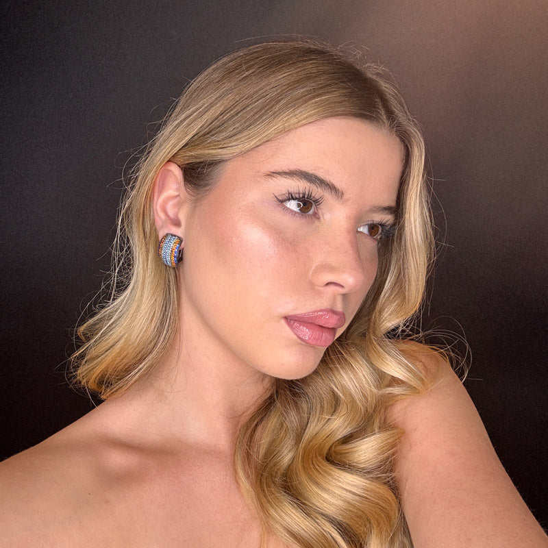 Palestro Milano Orecchini Bottone Zirconato