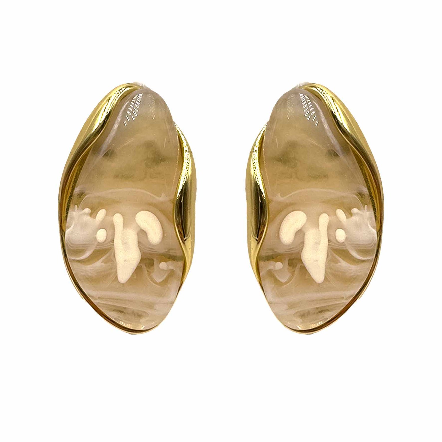 Palestro Milano Orecchini Bottoni a mandorla perlati