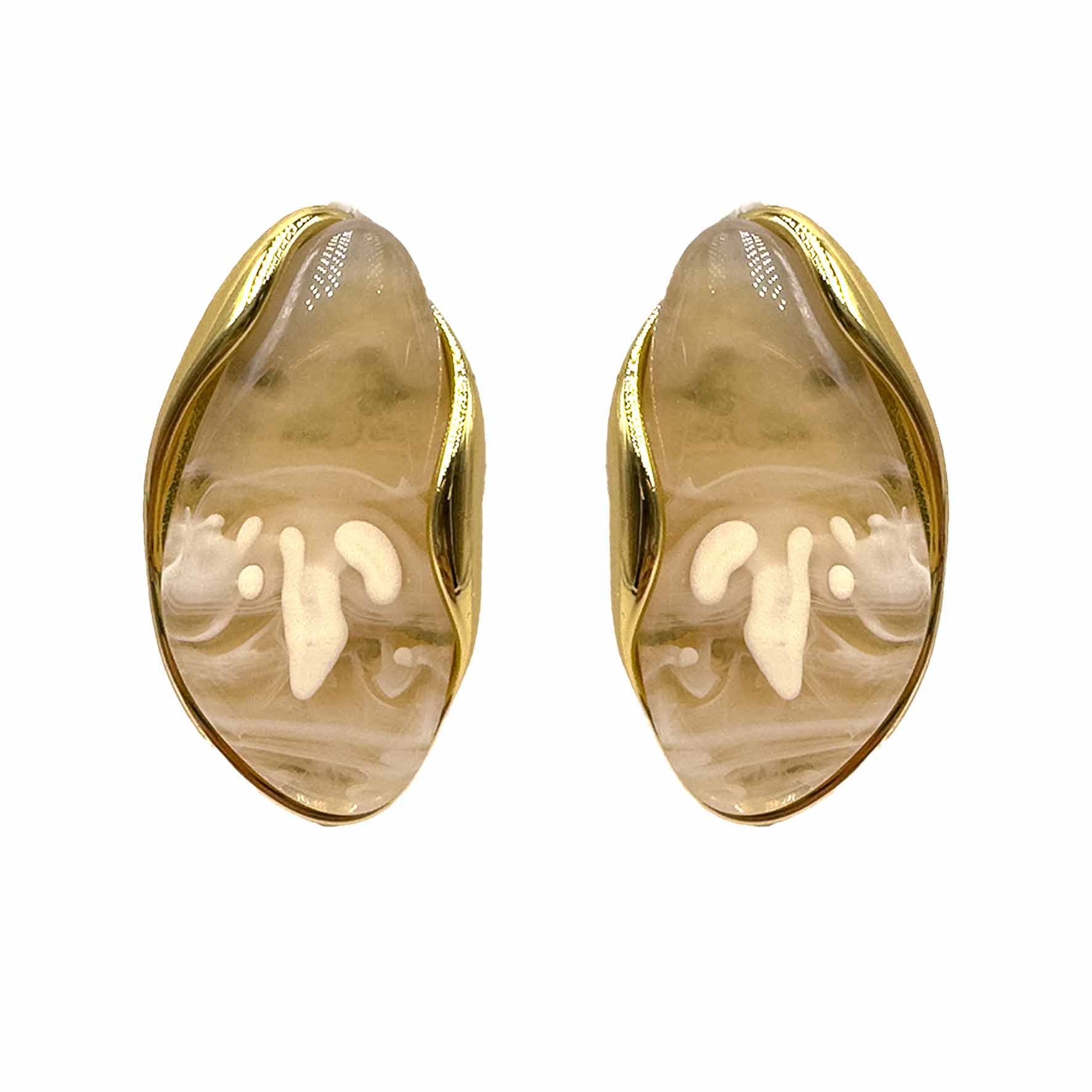 Palestro Milano Orecchini Bottoni a mandorla perlati