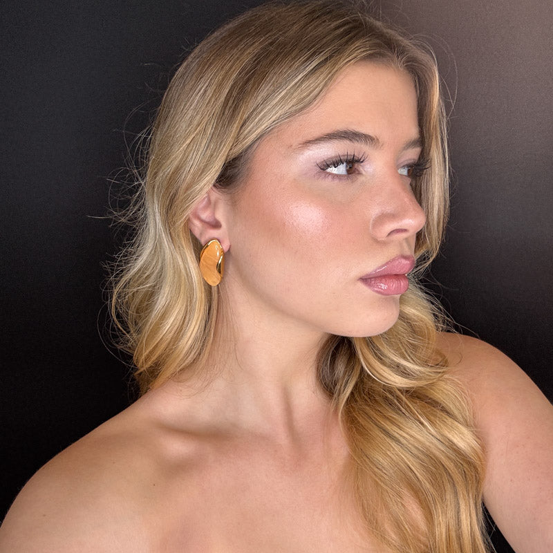 Palestro Milano Orecchini Bottoni a mandorla perlati