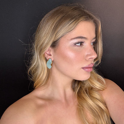 Palestro Milano Orecchini Bottoni a mandorla perlati