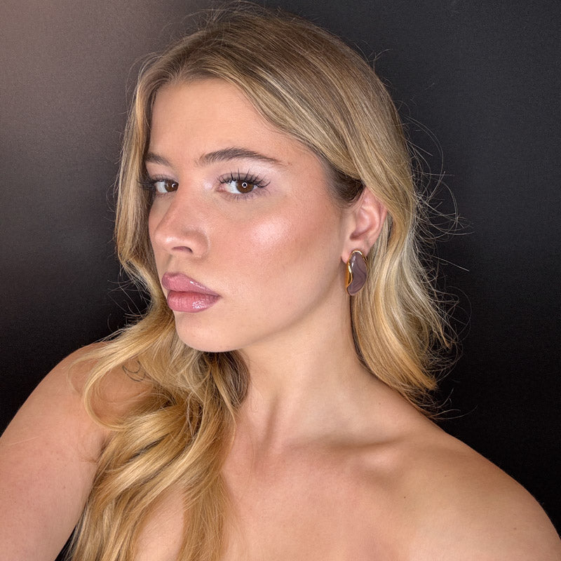 Palestro Milano Orecchini Bottoni a mandorla perlati