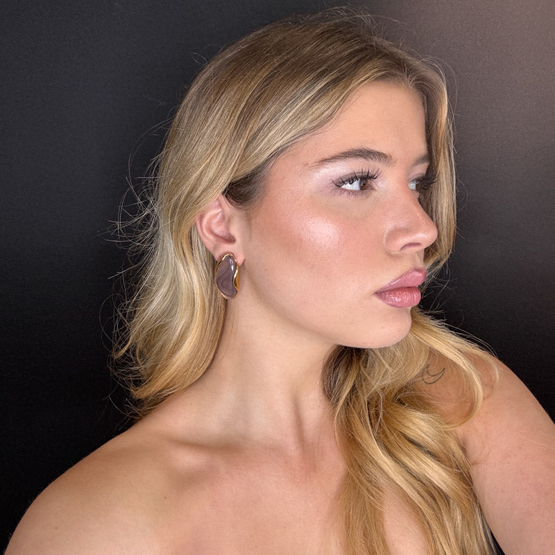 Palestro Milano Orecchini Bottoni a mandorla perlati