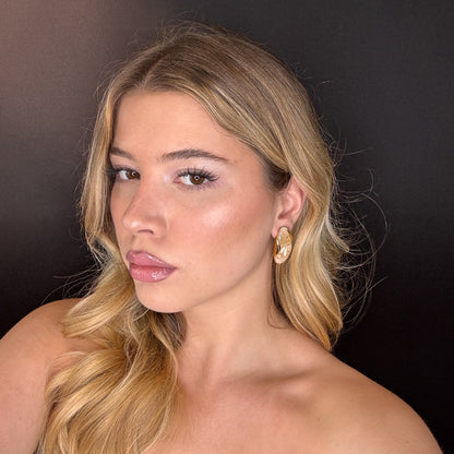 Palestro Milano Orecchini Bottoni a mandorla perlati