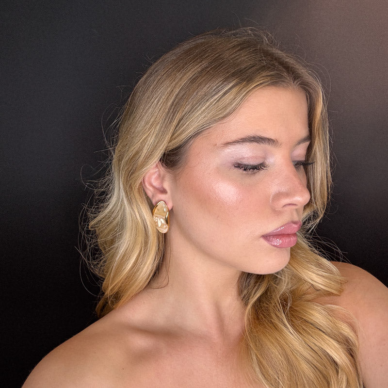 Palestro Milano Orecchini Bottoni a mandorla perlati