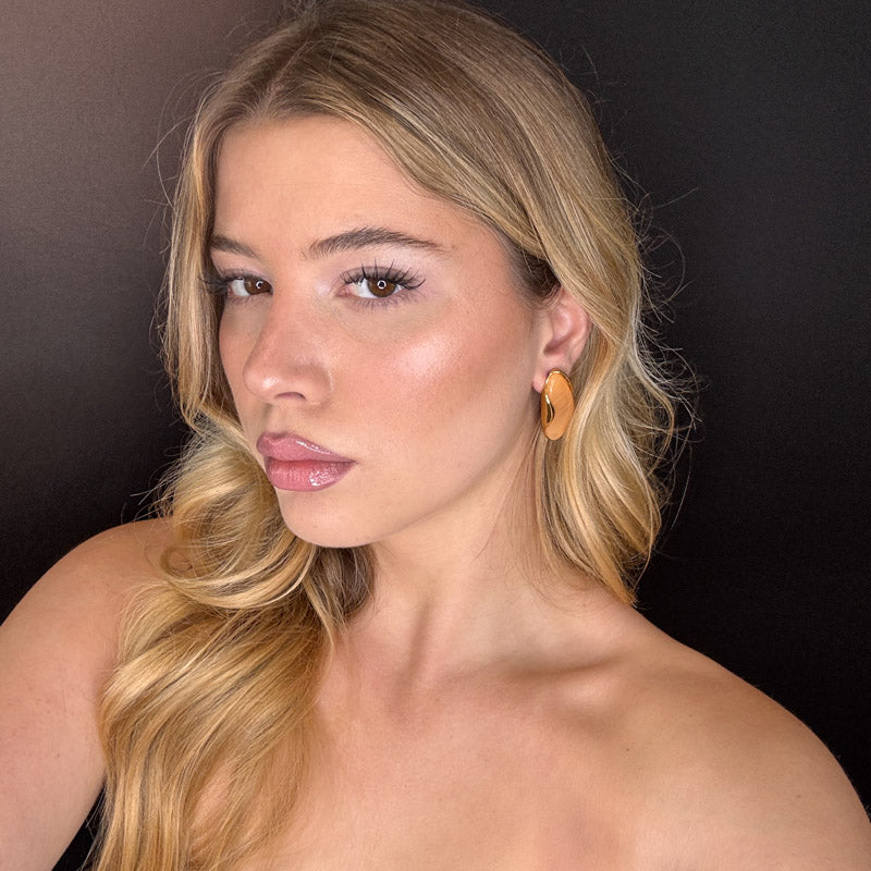 Palestro Milano Orecchini Bottoni a mandorla perlati