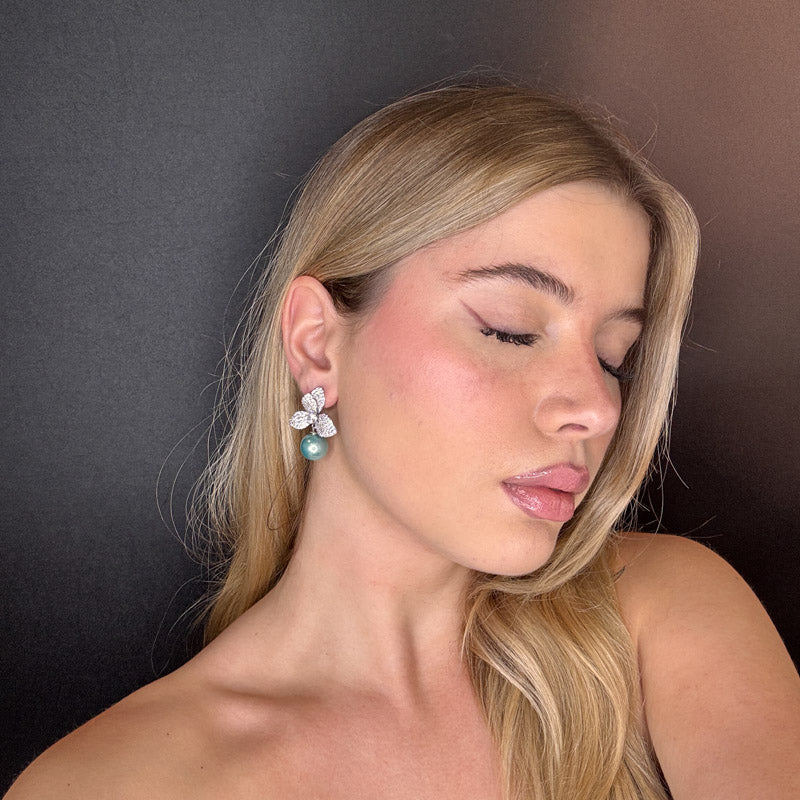 Palestro Milano Orecchini Bucaneve di pavè con perla - perla pendente edition