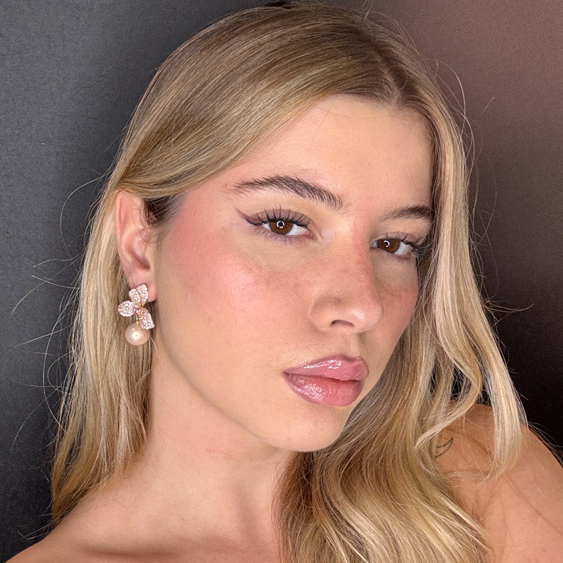 Palestro Milano Orecchini Bucaneve di pavè con perla - perla pendente edition