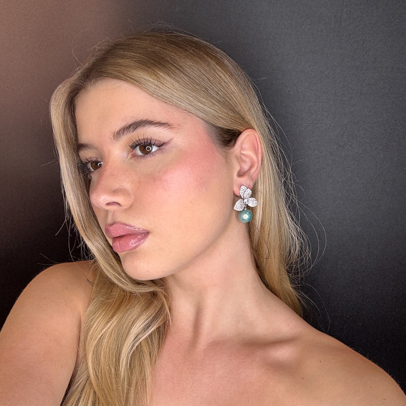 Palestro Milano Orecchini Bucaneve di pavè con perla - perla pendente edition