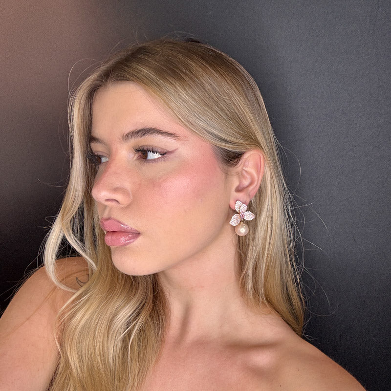 Palestro Milano Orecchini Bucaneve di pavè con perla - perla pendente edition