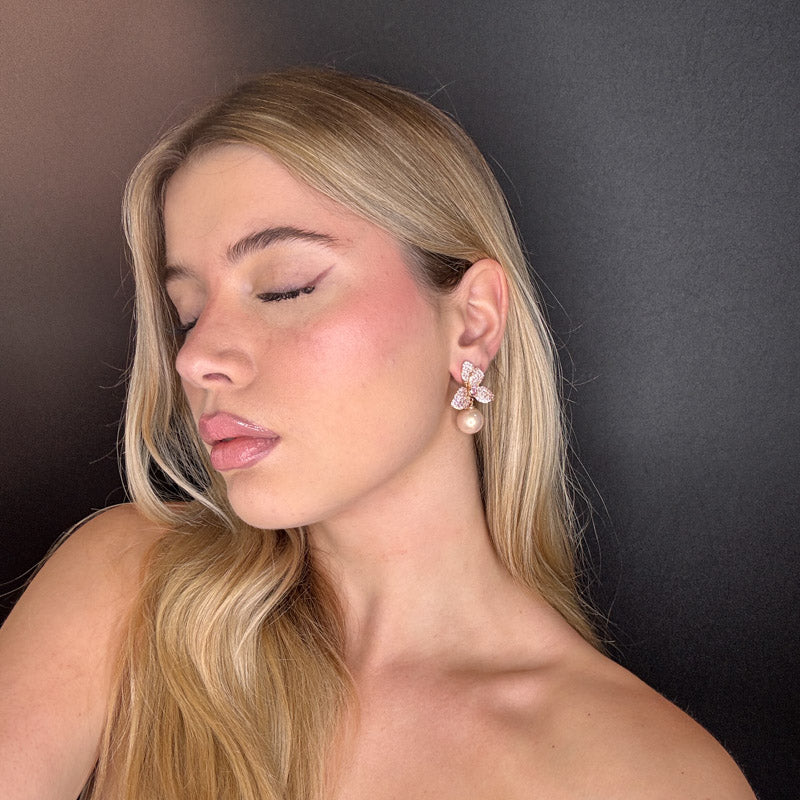 Palestro Milano Orecchini Bucaneve di pavè con perla - perla pendente edition