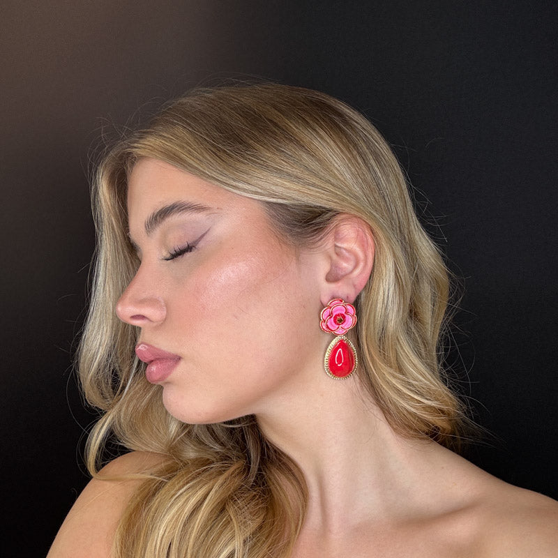 Palestro Milano Orecchini Camelia con goccia