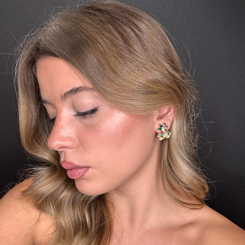 Palestro Milano Orecchini Campane natalizie con perline