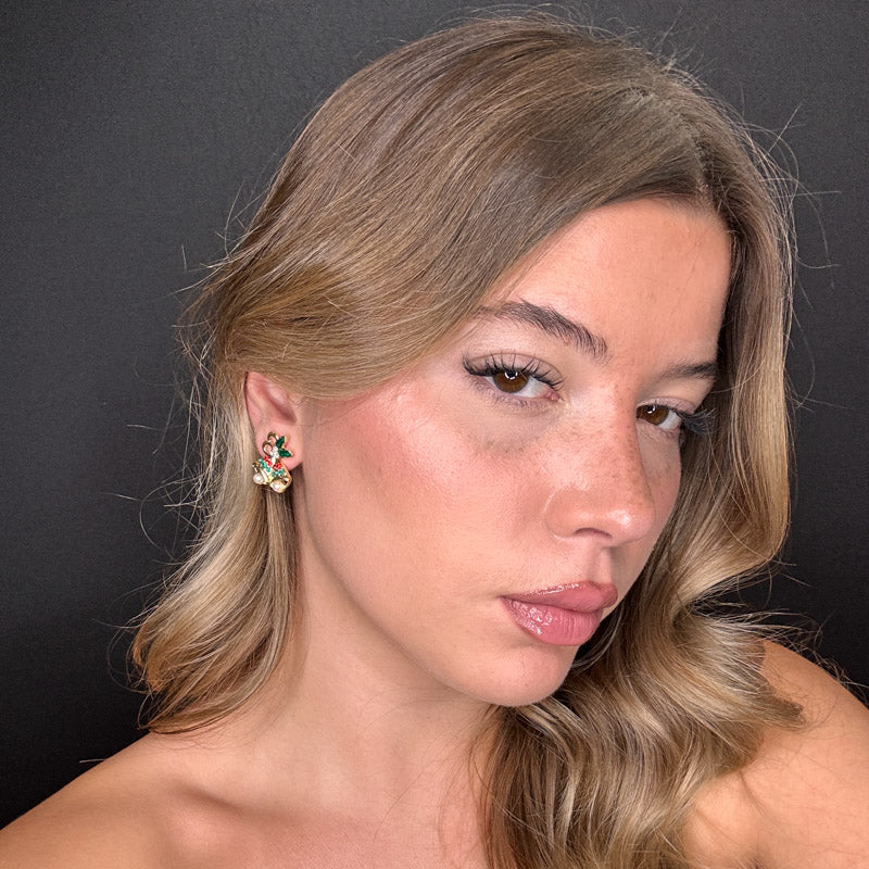 Palestro Milano Orecchini Campane natalizie con perline