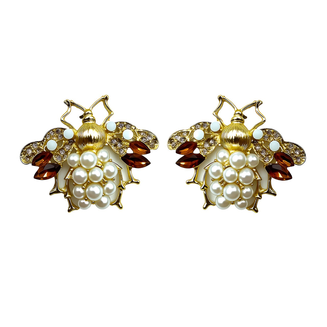 Palestro Milano Orecchini Caramello Mosca di perle