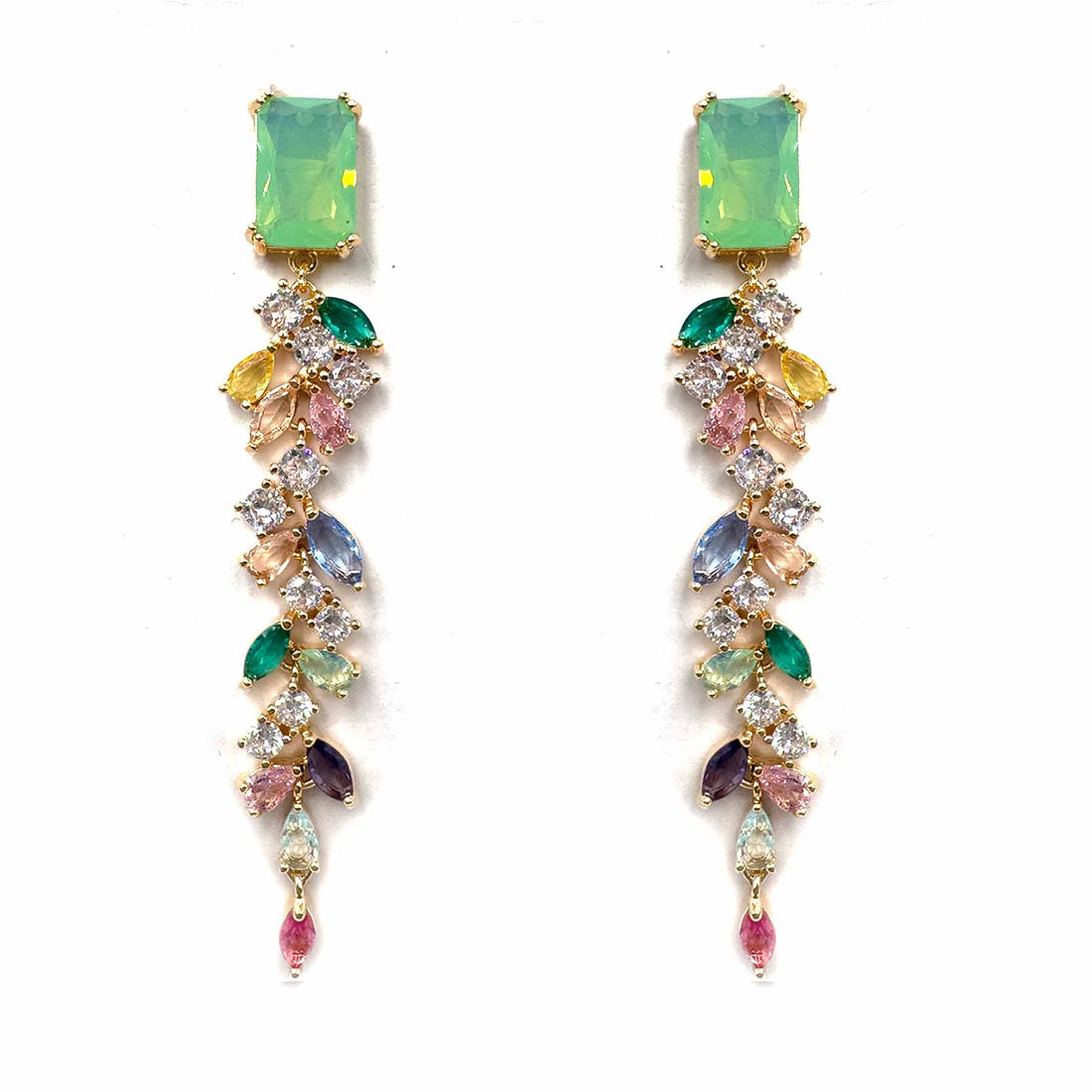 Palestro Milano Orecchini Cascata di cristalli multicolor