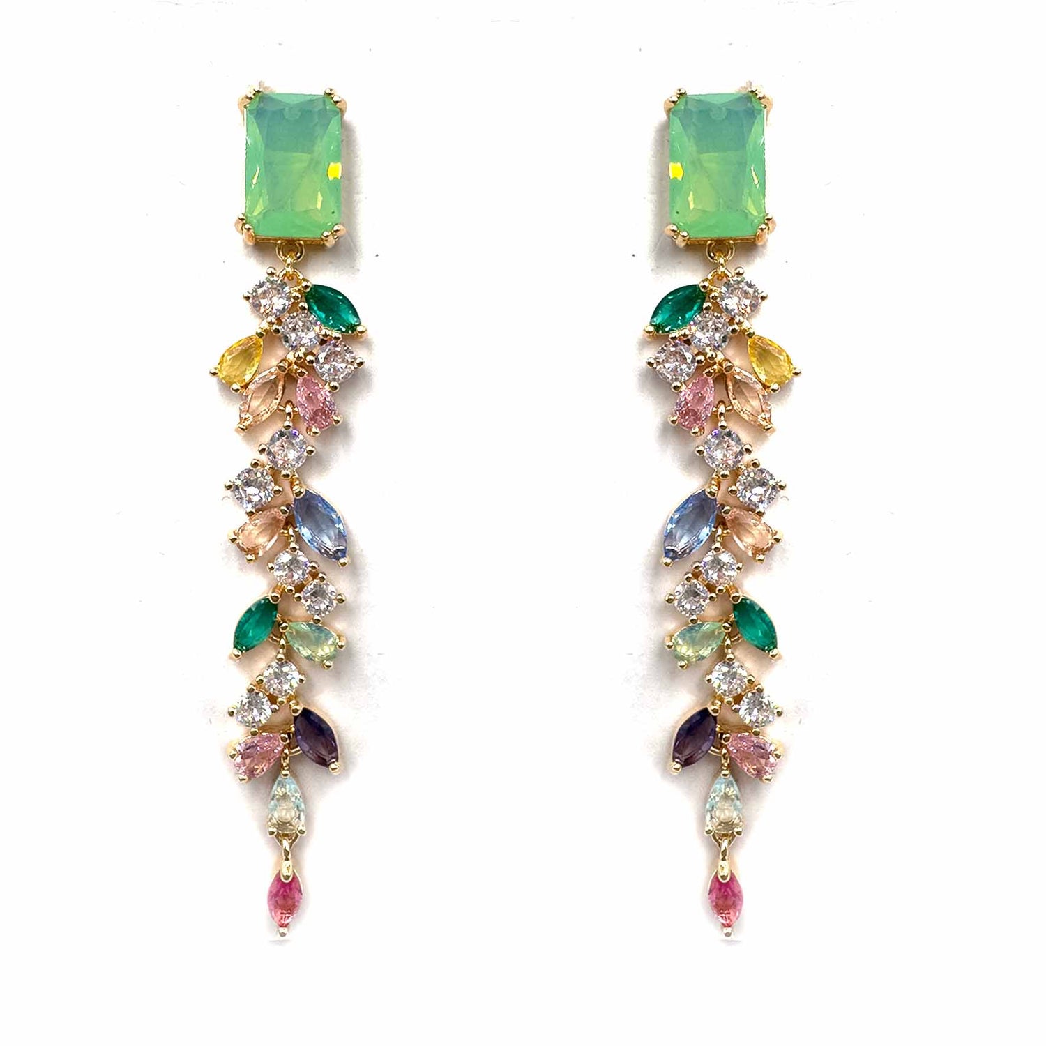 Palestro Milano Orecchini Cascata di cristalli multicolor