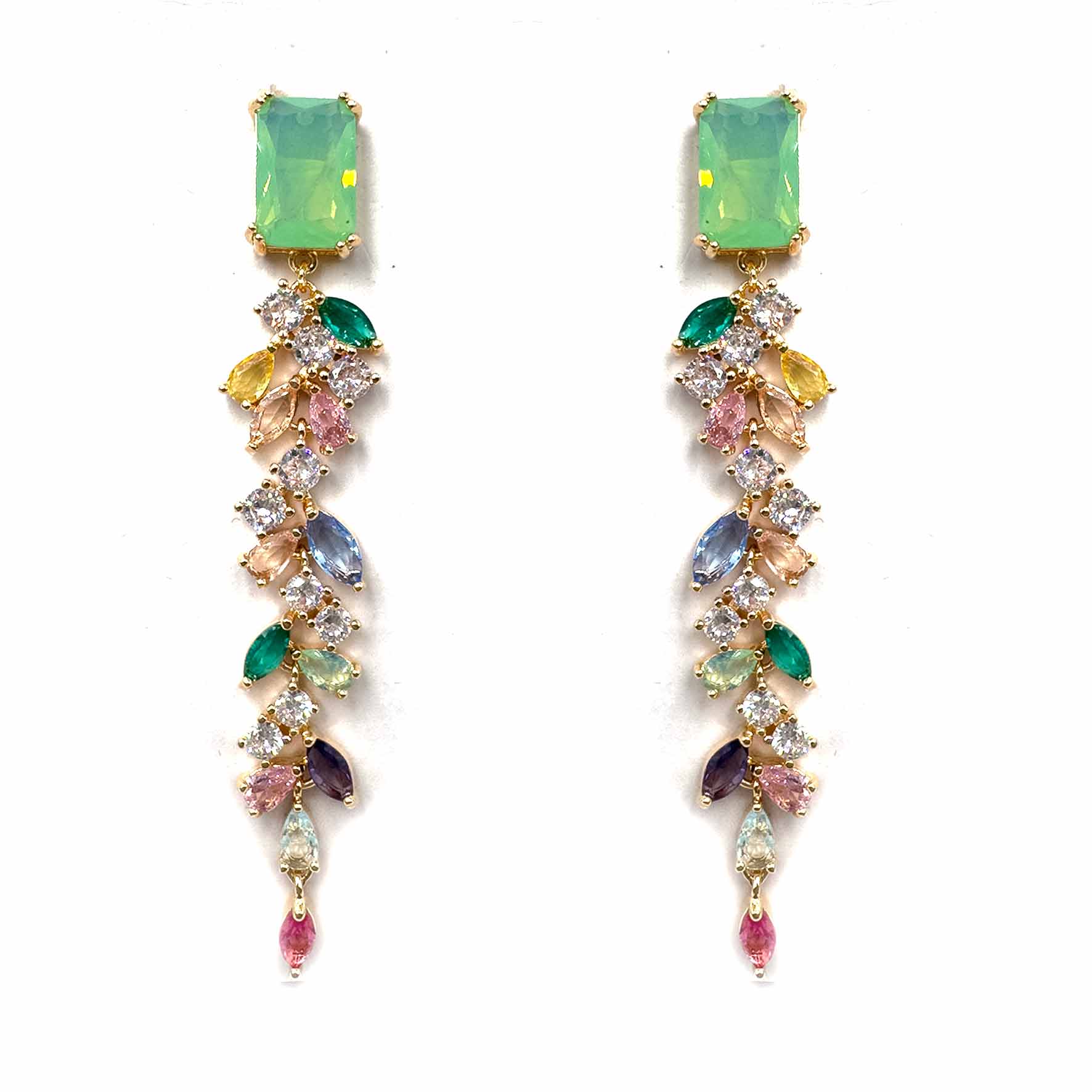 Palestro Milano Orecchini Cascata di cristalli multicolor
