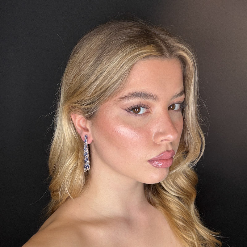 Palestro Milano Orecchini Cascata di cuoricini silver/blu