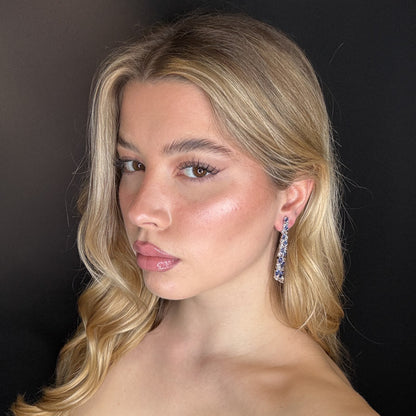 Palestro Milano Orecchini Cascata di cuoricini silver/blu