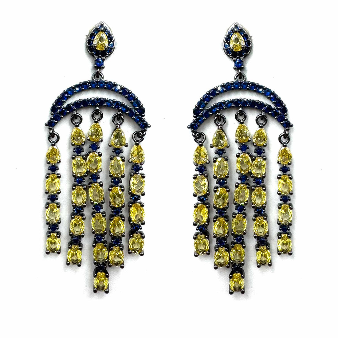 Palestro Milano Orecchini Cascata di pietre giallo/blu