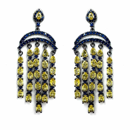 Palestro Milano Orecchini Cascata di pietre giallo/blu