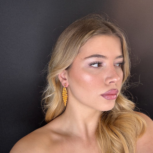 Palestro Milano Orecchini Cascata di pietre giallo caldo