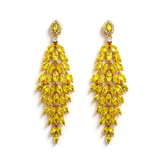 Palestro Milano Orecchini Cascata di pietre giallo caldo