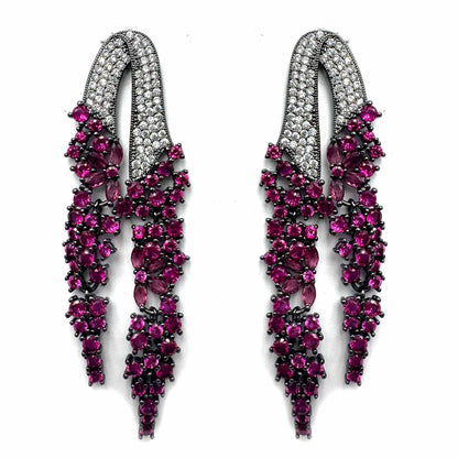 Palestro Milano Orecchini Cascata fucsia di pavè