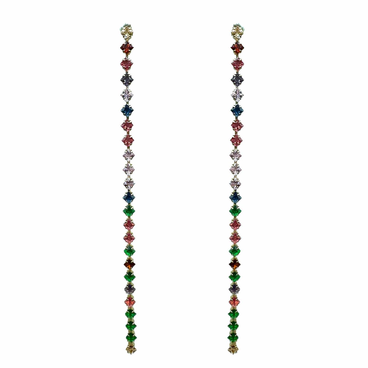 Palestro Milano Orecchini Catena di Pietre Brillanti