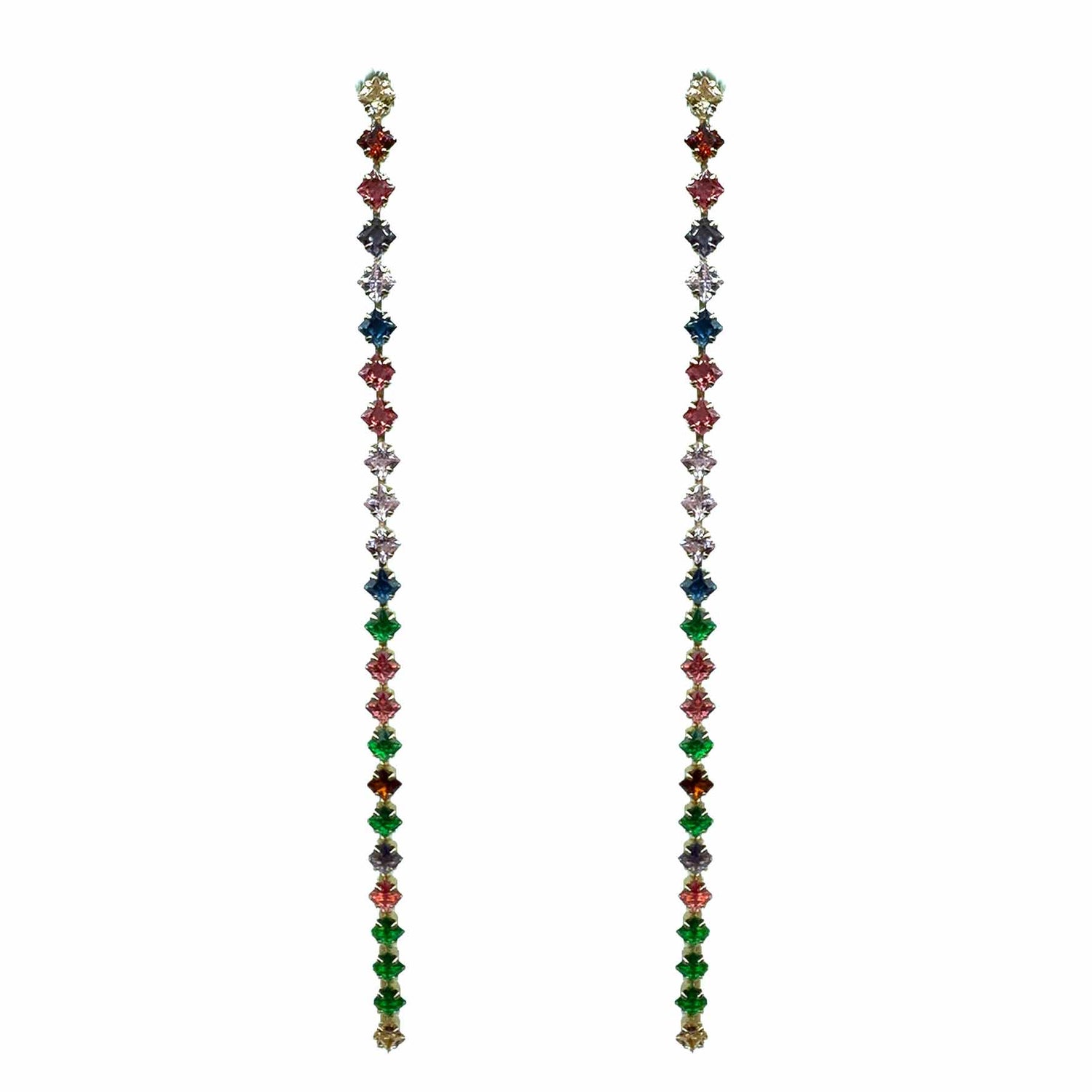 Palestro Milano Orecchini Catena di Pietre Brillanti