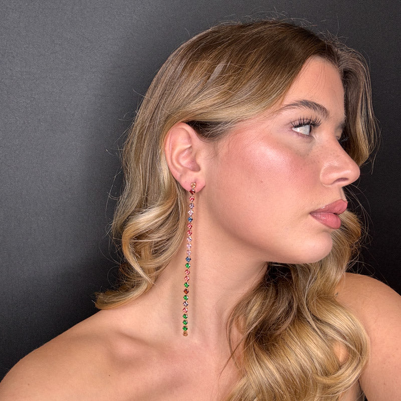 Palestro Milano Orecchini Catena di Pietre Brillanti