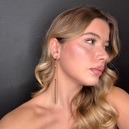 Palestro Milano Orecchini Catena di Pietre Brillanti