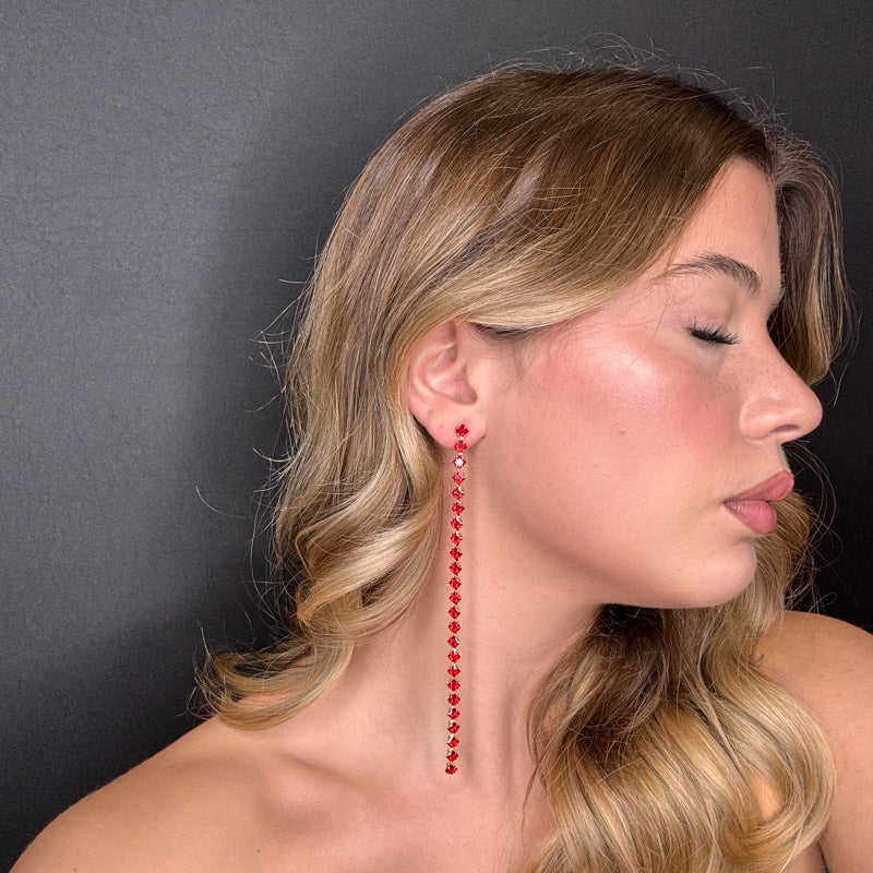 Palestro Milano Orecchini Catena di Pietre Brillanti