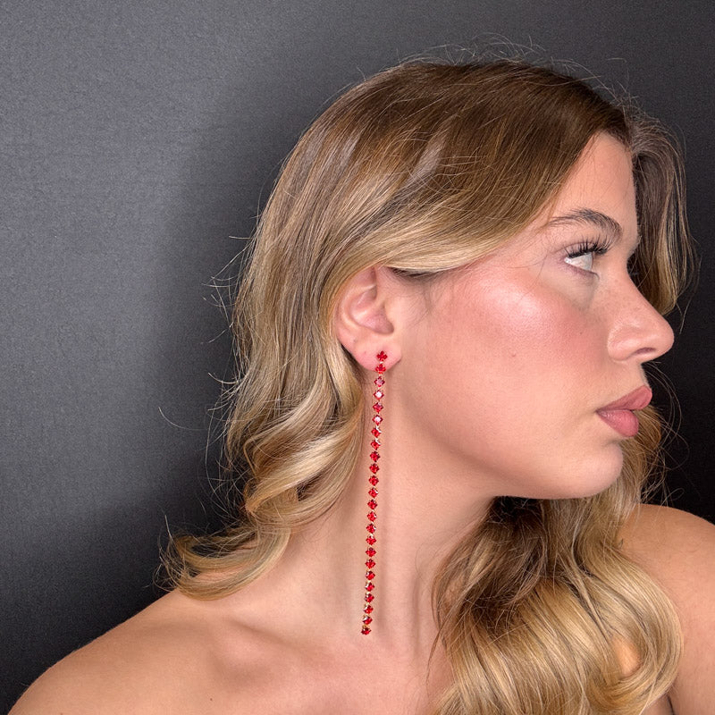 Palestro Milano Orecchini Catena di Pietre Brillanti