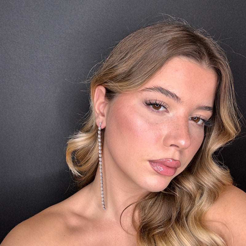 Palestro Milano Orecchini Catena di Pietre Brillanti